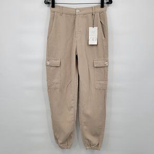 Zara High Waist Cargo Jogger Pants